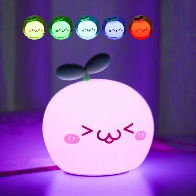 

Silicone Touch Pat Light Colorful Cartoon Atmosphere Light LED Bedroom Bedside Night Light With Sleeping Lamp USB Rechargeable