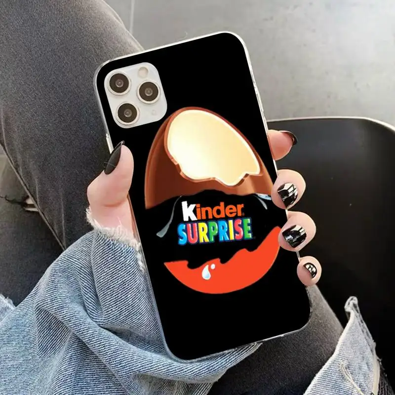 YNDFCNB New Trolly egg KINDER JOY Surprise Phone Case for iphone 13 11 12 pro XS MAX 8 7 6 6S Plus X 5S SE 2020 XR case