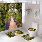 Номер модели: дерево занавеска для душа с Нескользящие коврик Водонепроницаемая занавеска для ванной из полиэфира с крючками Мода