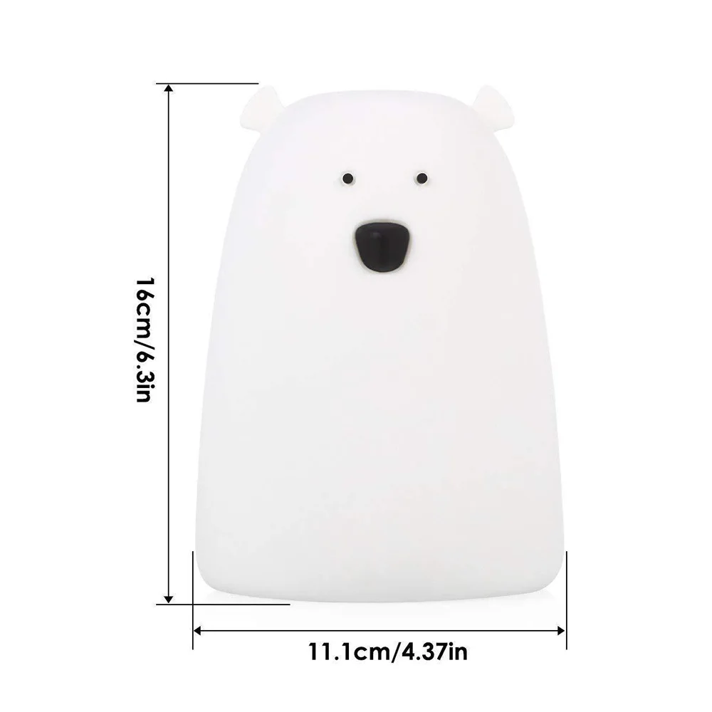Силиконовый ночник прикроватная лампа медведь цвет вентилируемый Свет Дети