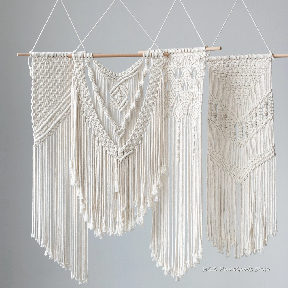 

Популярный макраме настенный подвесной гобелен настенный Декор Бохо богемный тканый домашний декор Ручная работа гостиная квартира общеж...