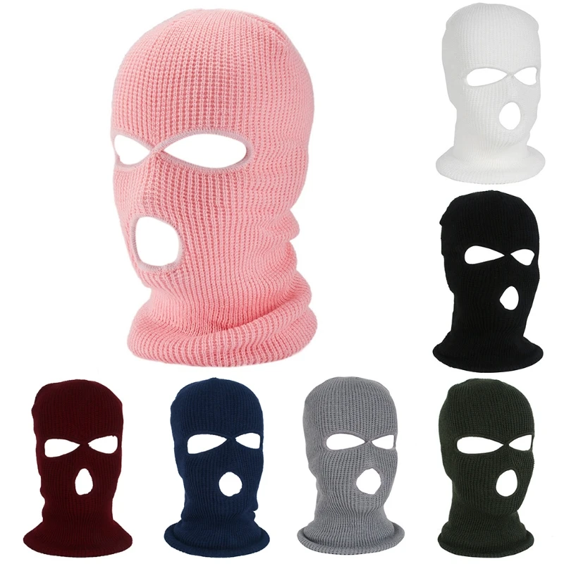 

Halloween 3-Hole Knitted Full Face Cover Winter Warm Neon Balaclava Mask Hat