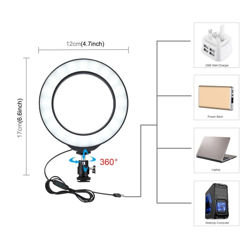 

LED Photography Fill Lighting With Tripod Stand Camera Photo Studio Circle YouTube Dimmable Ringlight Photography Lamp