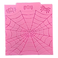 diy halloween spider web shape fondant silicone mold chocolate molds biscuits cookies mould kitchen baking cake decoration tools