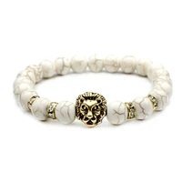 european and american fashion fashion wish jewelry 8mm loose stone ball lion head bracelet