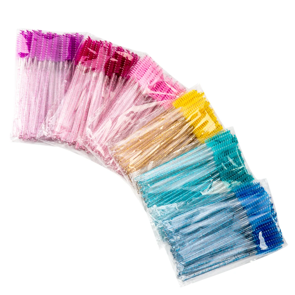 

50 Pcs/Pack Crystal Lash Brush Eyelash Makeup Brush Mascara Wands Wenkbrauw Wimper Borstel Brosse Goupillon Cils