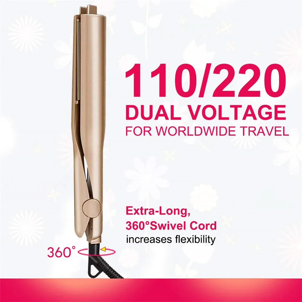 

2 in 1 Hair Straightener Professional Nano Titanium Straighting Curling Iron Fast Heat Multifunction Ceramic Coat Flat Iron Tool