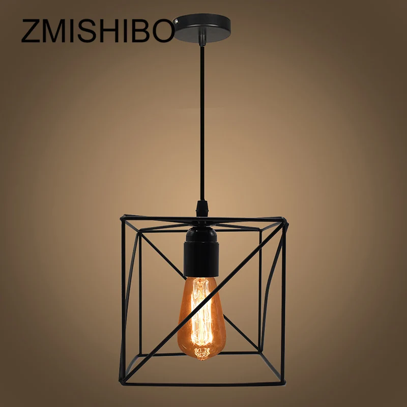 ZMISHIBO нерегулярные железные клетки дизайн подвесные светильники Регулируемая длина подвесной светильник E27 Droplights домашний подвесной светильник - Цвет корпуса: Type H