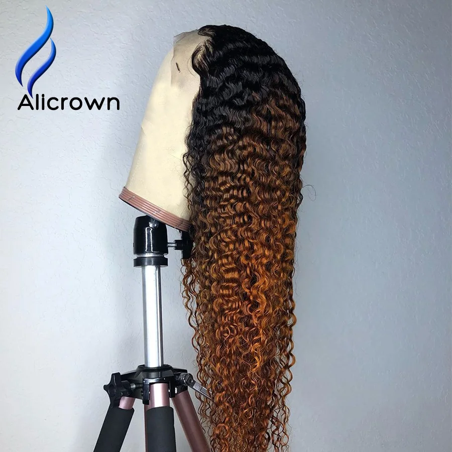 ALICROWN эффектом деграде (переход от темного к вьющиеся Синтетические волосы на