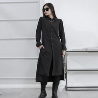 ladies long sleeve shirt dress spring and autumn new classic black waist casual loose size long sleeve shirt