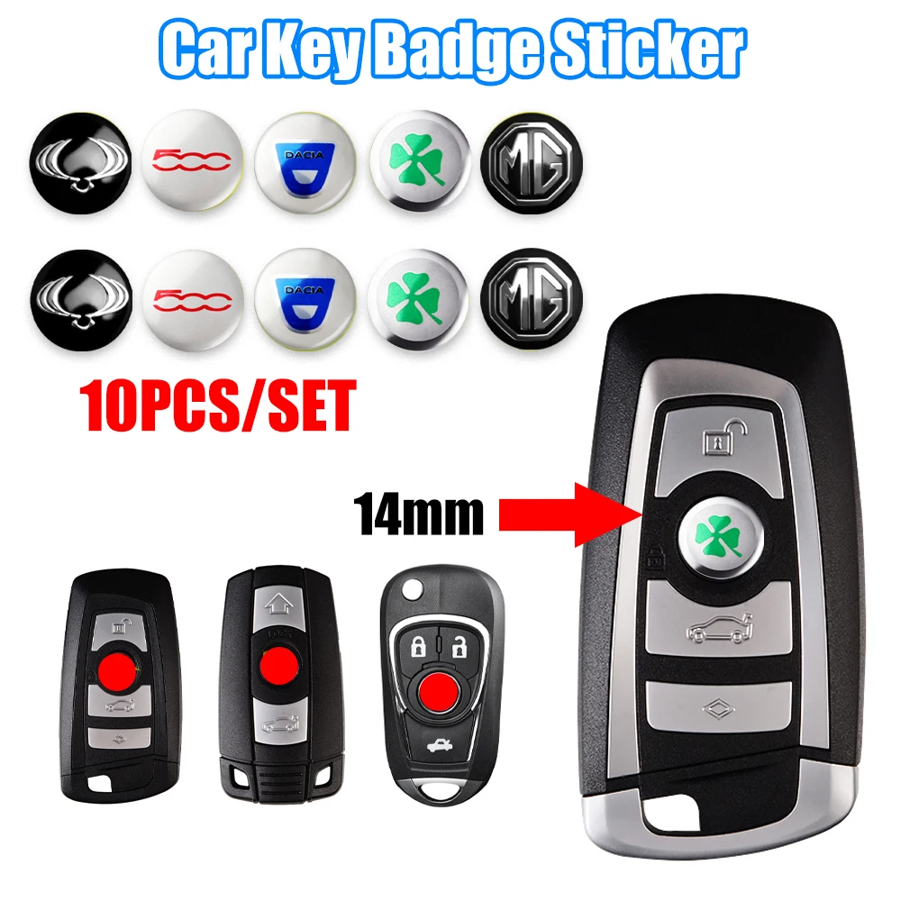 

10PCS For Seat Leon Ibiza Altea Sportcoupe Alhambra Exeo Ateca FR Racing Emblem Car Key Shell Aluminum Sticker Badge Decor Decal