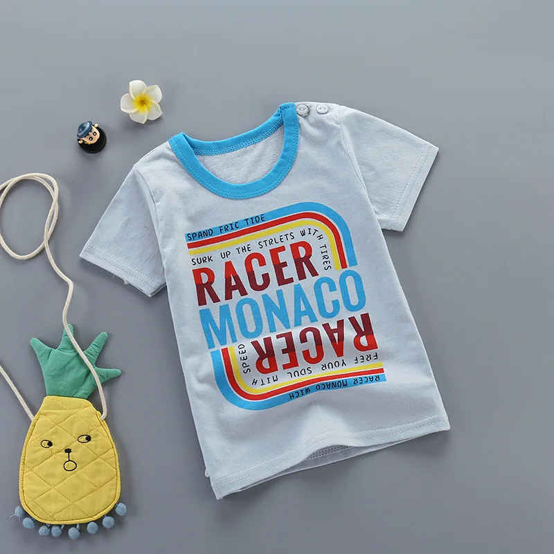 Новая летняя одежда для малышей от 9 до 24 месяцев с короткими рукавами из чистого