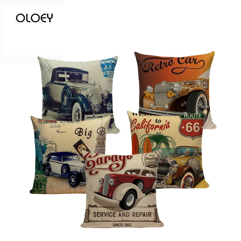 Европейский Винтаж Ретро Чехол для автомобильной подушки Английский