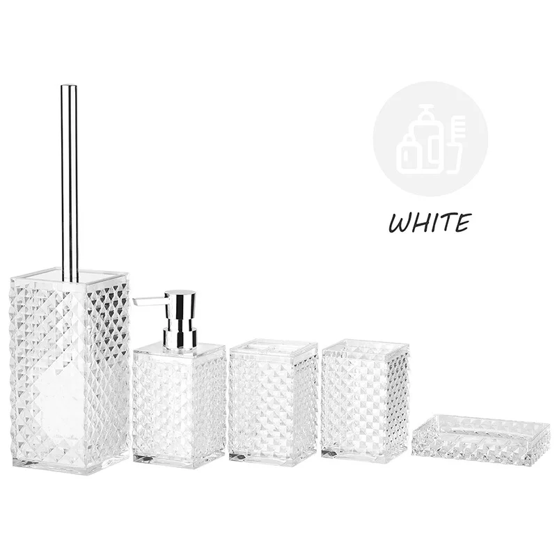 bathroom supplies bathroom set acrylic bathroom accessories cup lotion bottle toothbrush holder soap dish toilet brush household free global shipping