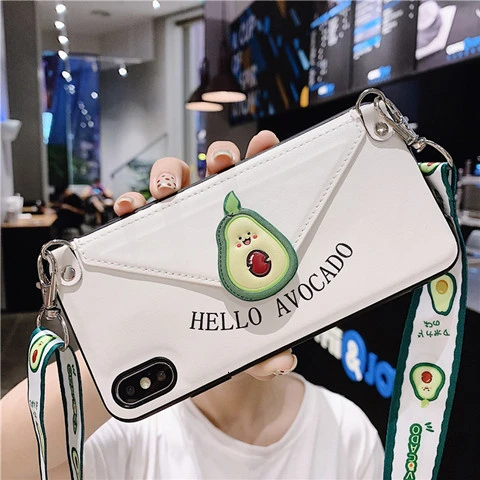 With lanyard Модный ремешок через плечо кошелек чехол для телефона для iPhone 11 XS MAX XR X 7 8 6 6S Plus кожаный Слот для карт с плечевым ремнем - Цвет: With lanyard
