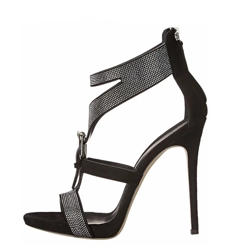 YECHNE Vrouwen Босоножки с открытым носком и стразами большие размеры 43 Hoge Hakken Sandalen
