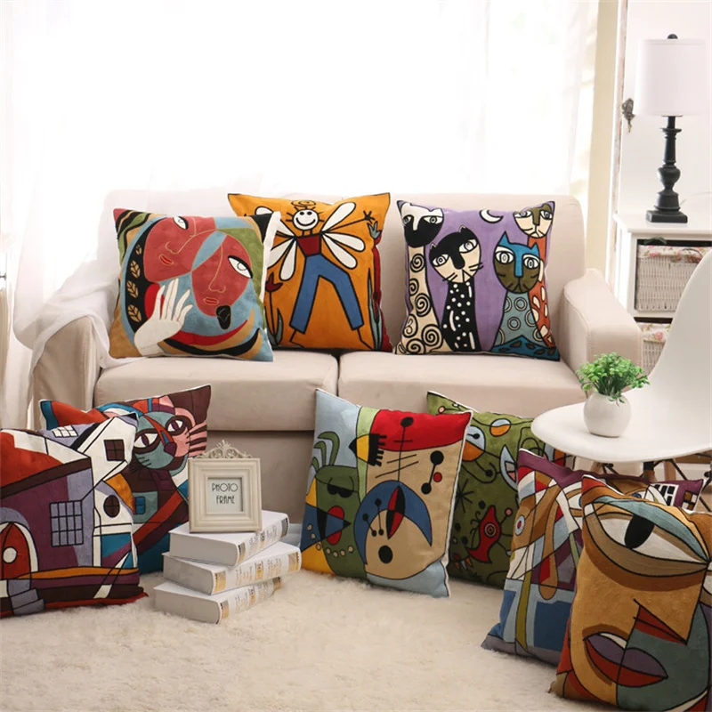 

Bohemian Embroidery Pillow Cover Cotton Canvas Cushion Cover Home Decor Cushion Decorative Pillow Case for Sofa Bed or Car