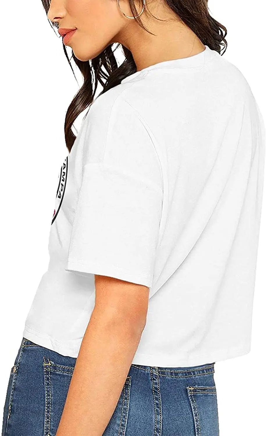 

Ladies T-shirt Girls short-sleeved Printed Belly Button Soft And Breathable Cotton Easy To Match With Sexy Tops