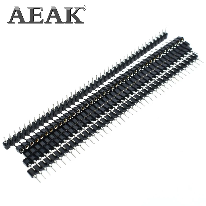 AEAK 10 шт. 2 54 мм контактный разъем Женский Однорядный 40 Pin Круглый 1x40|Интегральные