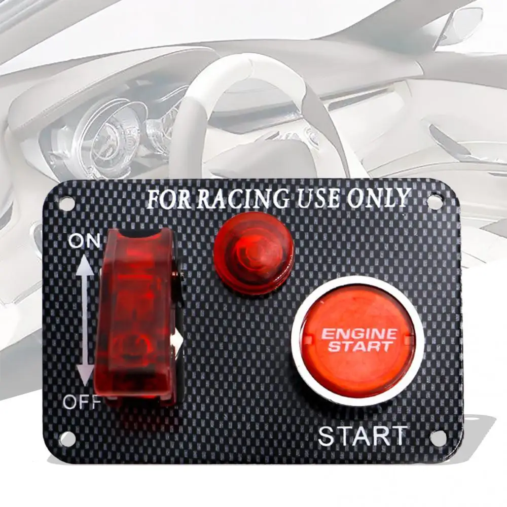 

Car Switch HOT SALES Racing Toggle Ignition Panel Engine Start Push Button with Red LED