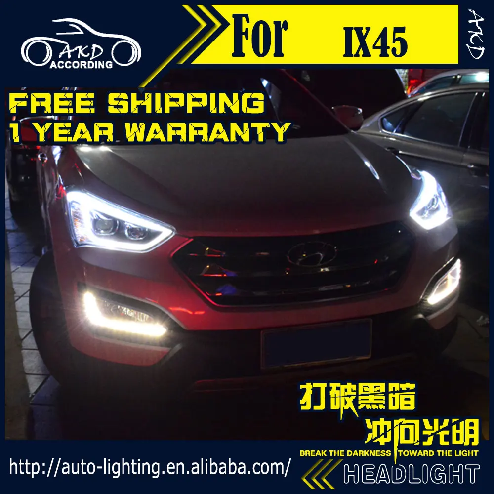 АКД стайлинга автомобилей фара для Hyundai IX45 фары 2013 2018 нового Santa Fe светодиодный DRL
