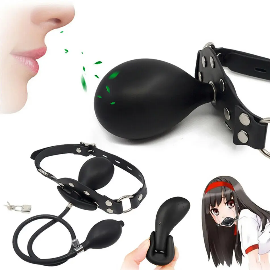 Надувные Кляпы для бондажа мячики укусов пробка рта панель воздушный шар насос