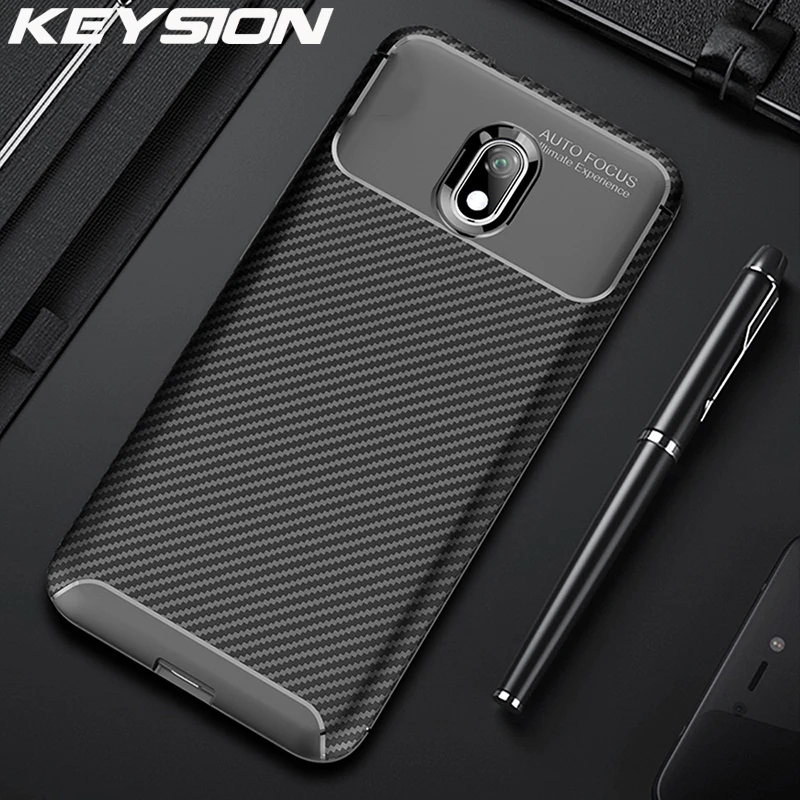 Ударопрочный чехол KEYSION для Xiaomi Redmi 8A 8 7A 7 углеродное волокно 360 полная защита