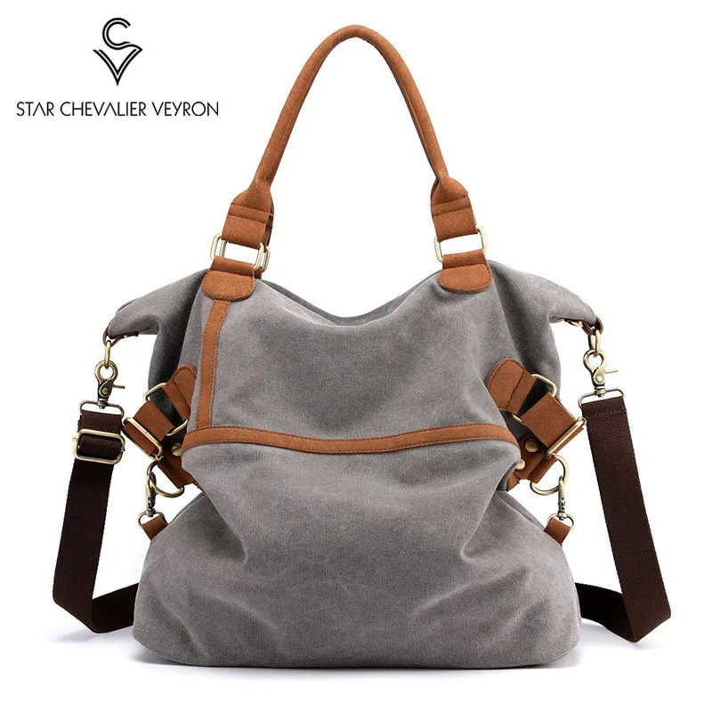 2020 Ретро холщовые хлопковые Сумки Большая вместительная багажная сумка женские