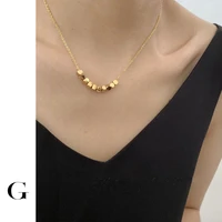 ghidbk fashion new designer gold color geomatric necklace for women trendy titanium steel cube necklaces minimalist ins style