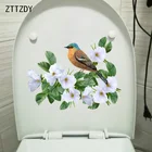 ZTTZDY 24,9 см  19,4 см Великолепная Птица растение настенный наклейки настенные модные Туалет декор дома аксессуары T2-1040