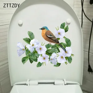 ZTTZDY 24,9 см  19,4 см Великолепная Птица растение настенный наклейки настенные модные Туалет декор дома аксессуары T2-1040