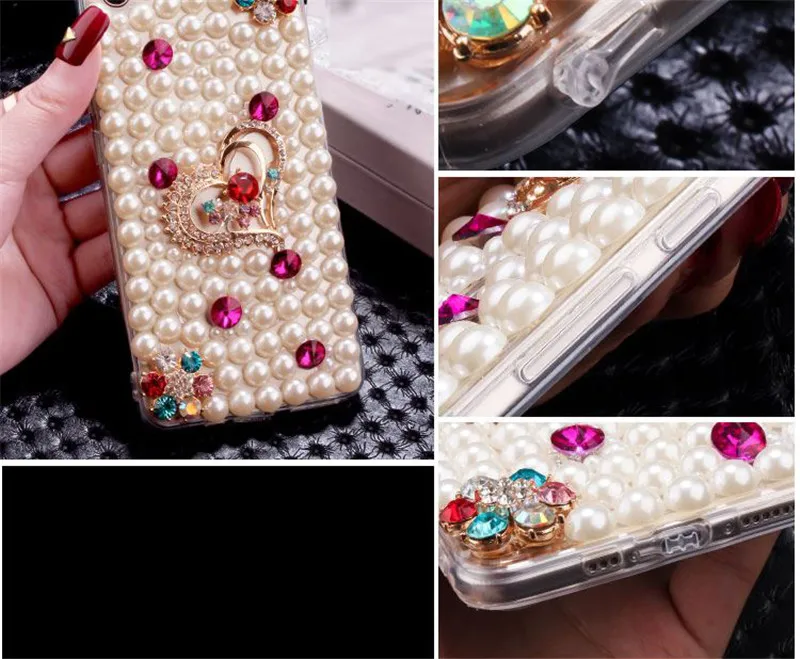 

Luxury Pearls Diamond Love Protective Case For Huawei P8 P9 P10 P20 P30 PLUS Lite Mate 10 20 30 Lite Pro Case