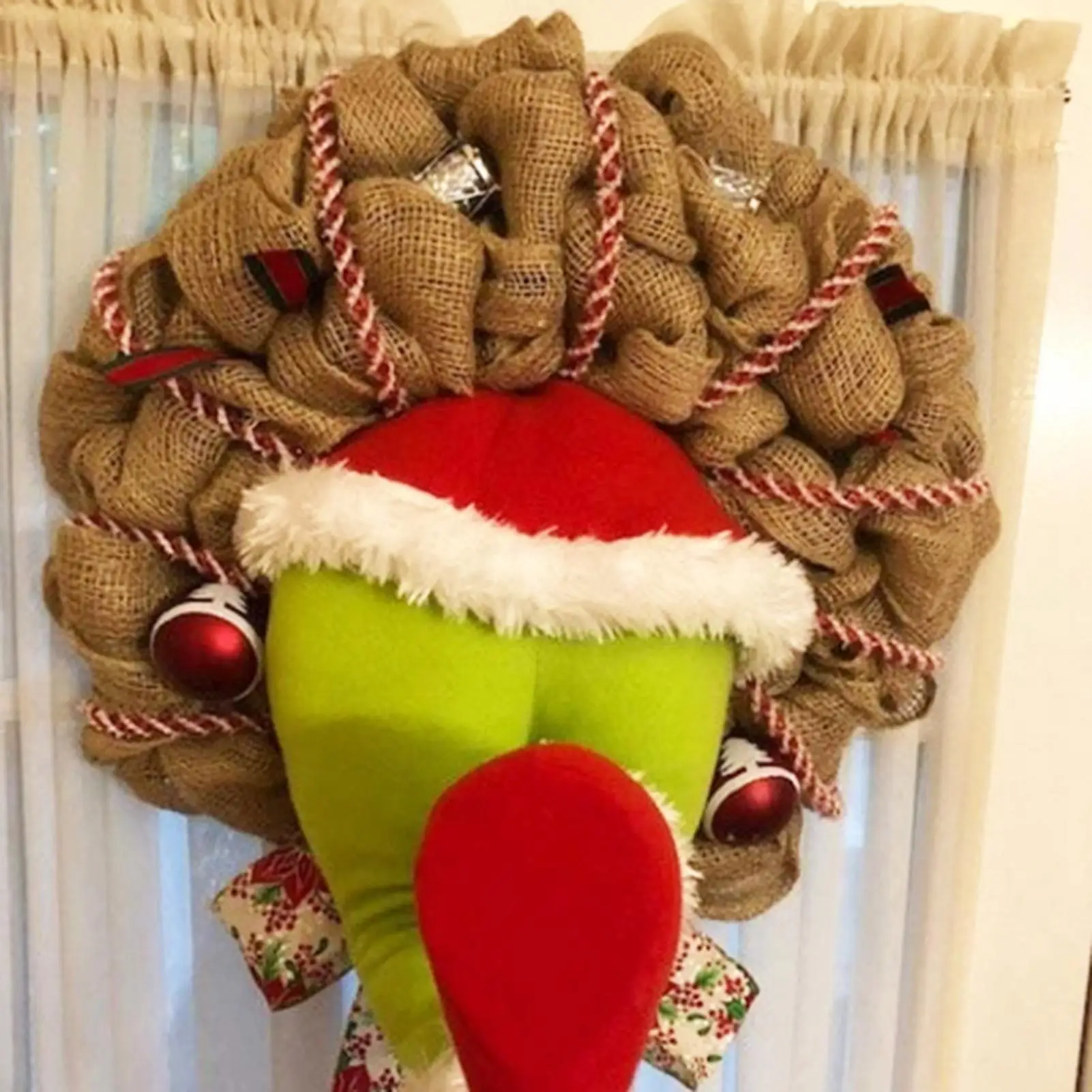 

Новый рождественский вор из мешковины дизайн Домашняя входная дверь обруч венок Рождественский Декор