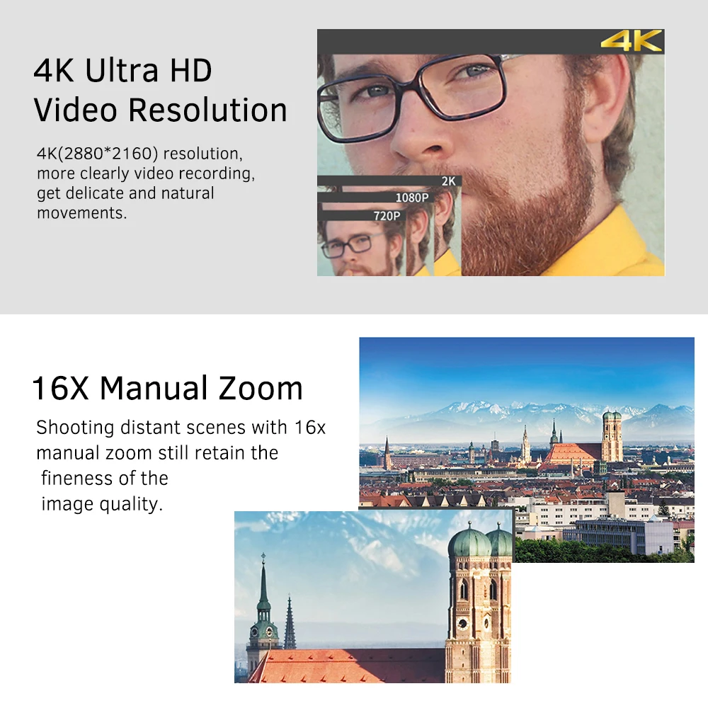 Andoer HDVAE8 4K WiFi цифровая видеокамера Цифровая камера профессиональная для vlog камера 24MP 16X цифровой зум IR Ночная