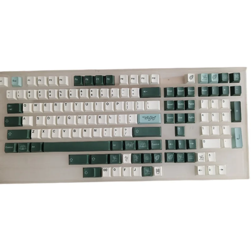 

132 Keys/set PBT Dye Subbed Keycap For MX Switch Mechanical Keyboard Botanical Theme Key Caps Cherry Profile