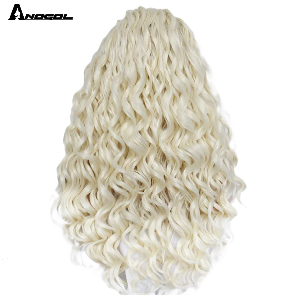 Аногол совершенно новый платиновый блонд Высокая температура волокна длинные