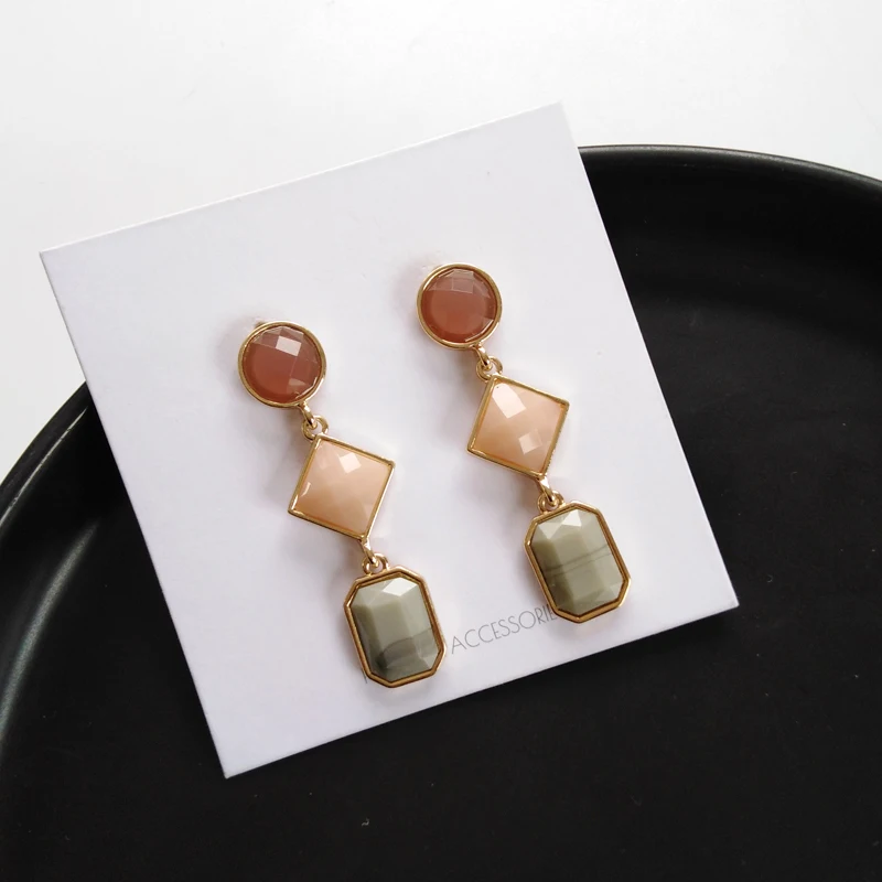 Женские серьги пусеты геометрические Круглые ассиметричные|Серьги-гвоздики| |