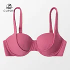 CUPSHE бикини на косточках, пуш-ап, топ только для женщин, сексуальный ребристый однотонный розовый бюстгальтер, топ, купальник, 2022 раздельный купальник, пляжная одежда