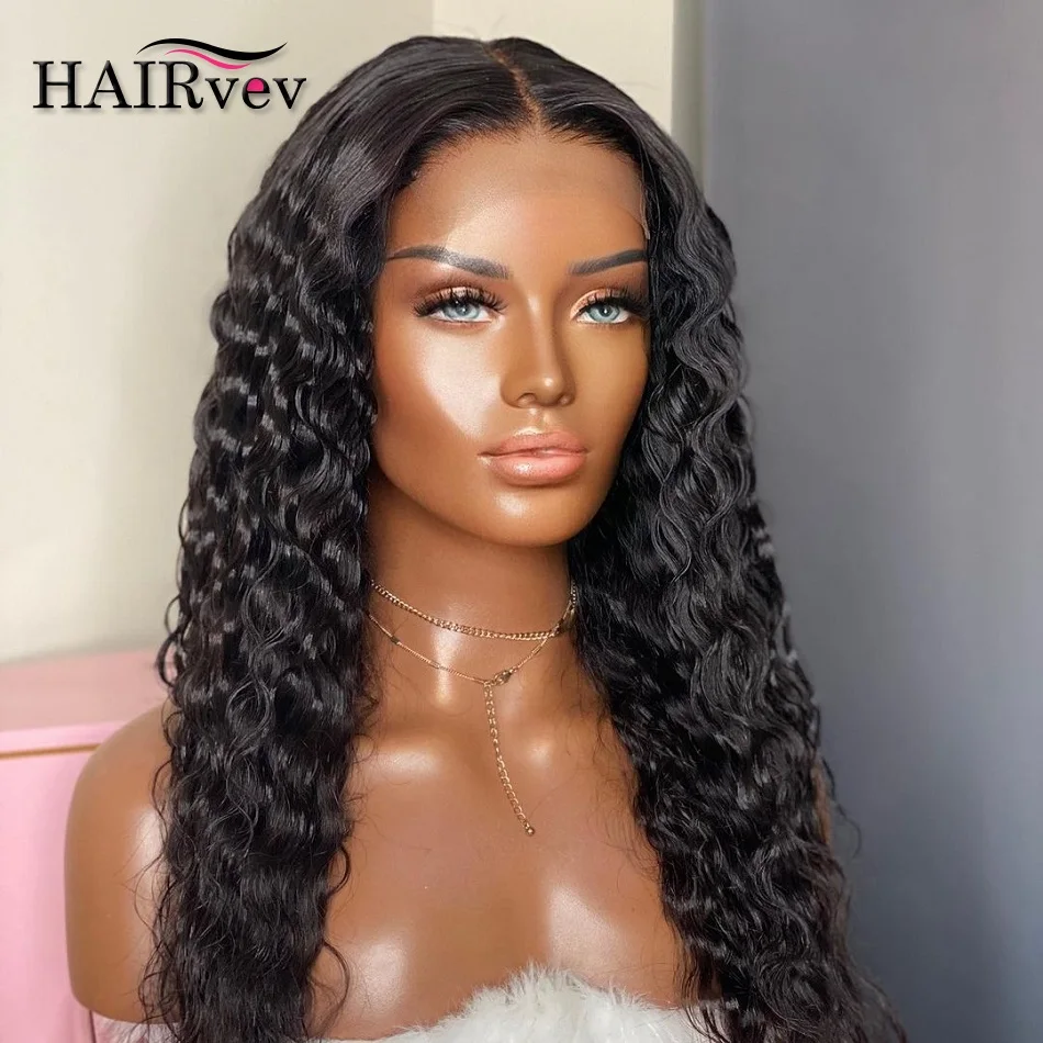 

Deep Wave Burmese Hair Women’s Wigs 4x4 Lace Closure Human Hair Wigs Pre Plucked Curly Remy Hair HD Transparent Lace Closure Wig