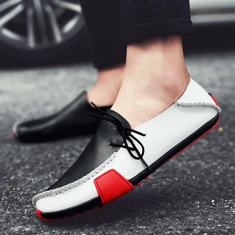 

Big Size 39-47 Slip On Casual Men Loafers Spring Autumn Mens Moccasins Shoes Genuine Leather Men's Flats Footwear Shoes