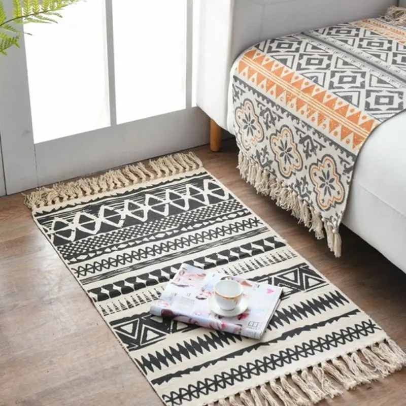 Retro rugs and carpets for home living room Soft Tassel Home Carpets Table Runner Door Mat Decoration | Дом и сад