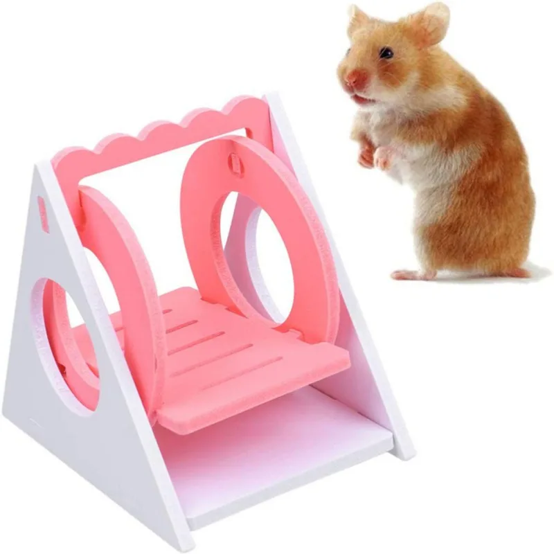

Creative Hamster Play Toy Hamster Seesaw Hamster Wood Triangle Swing For Small Pet House Cage Climb Play