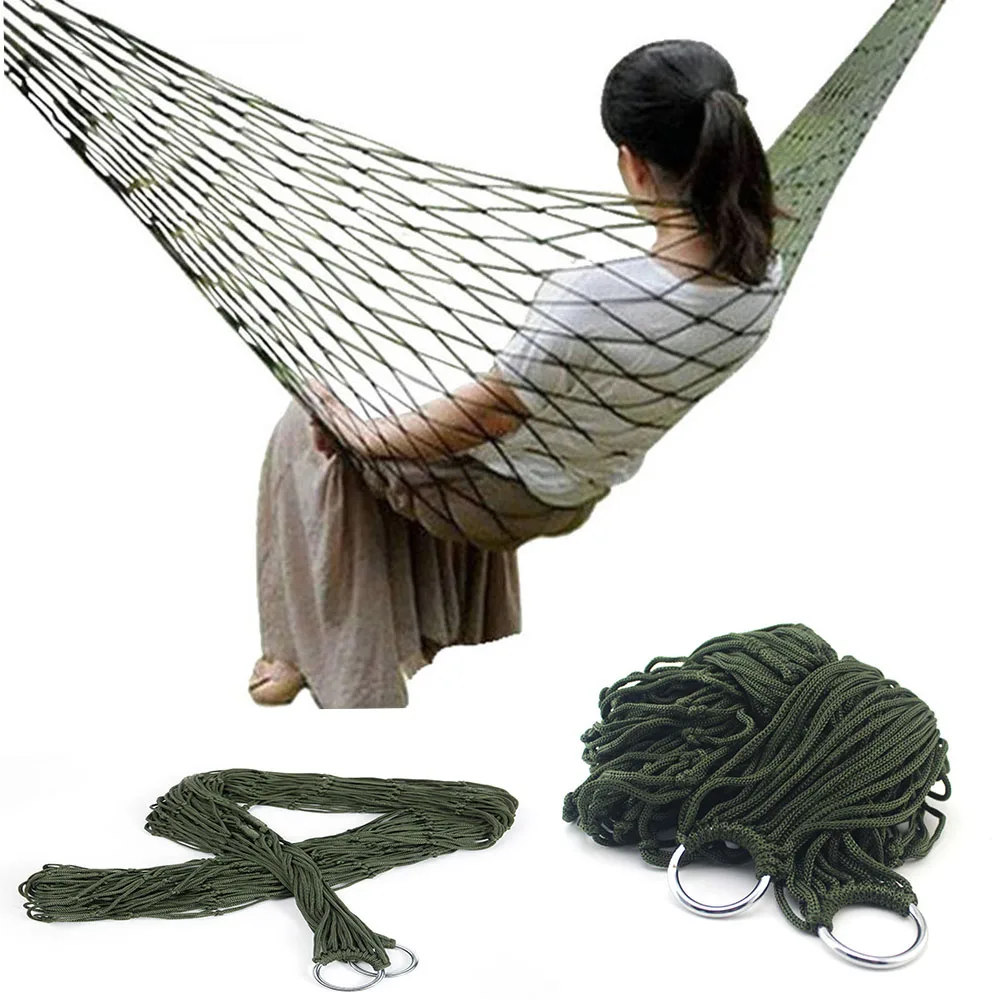 Портативный садовый нейлоновый гамак подвесная сетчатая кровать качели для