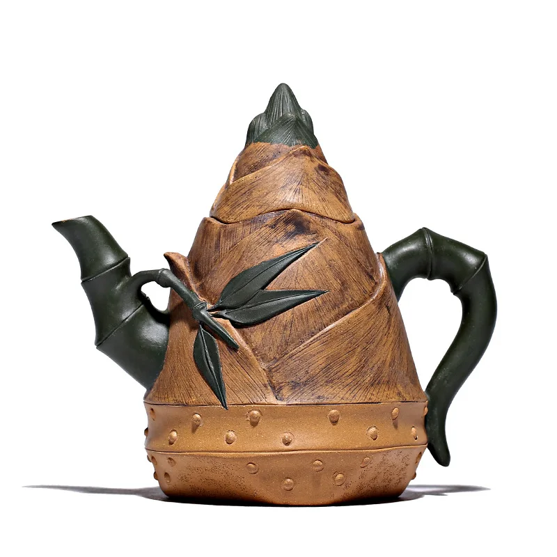 

Zisha pot original Mine Mud pure handmade pot bamboo shoot pot flower tea set gift box