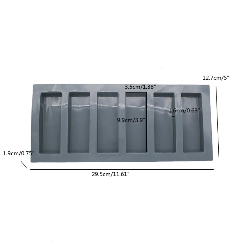 

Handmade 6-Cavity Rectangle Resin Silicone Molds 3D Rectangle Bar Resin Casting Molds Resin Art Pendant Mold Craft Tools