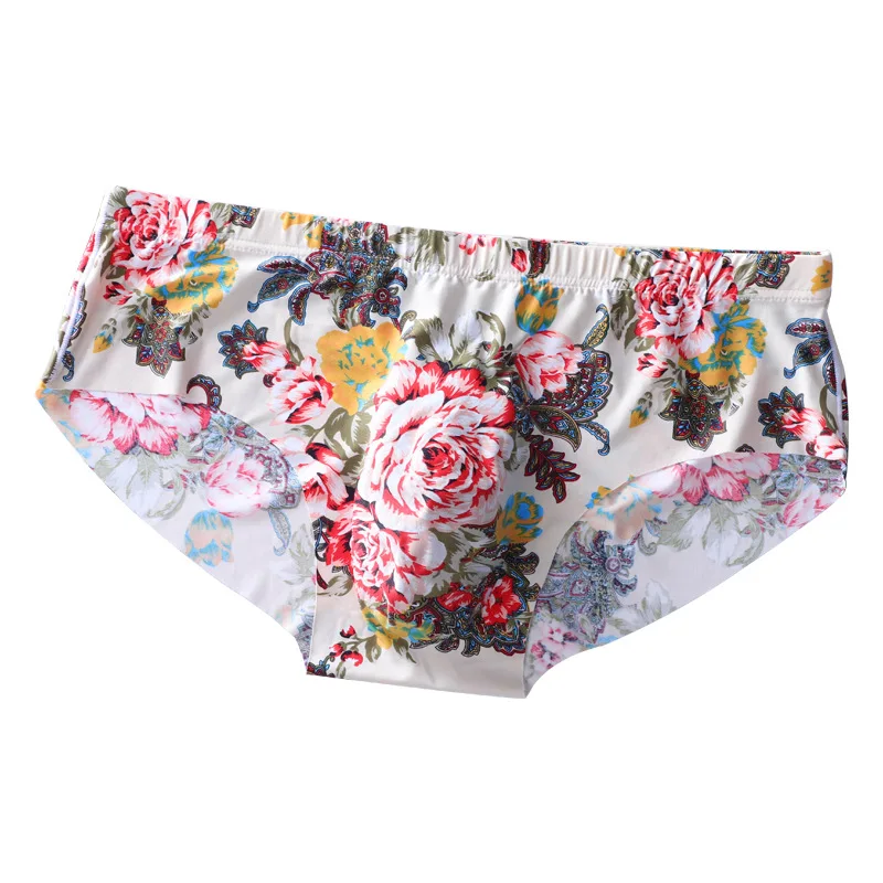 Мужское шелковое нижнее белье ультратонкие шелковистые дышащие трусы со средней