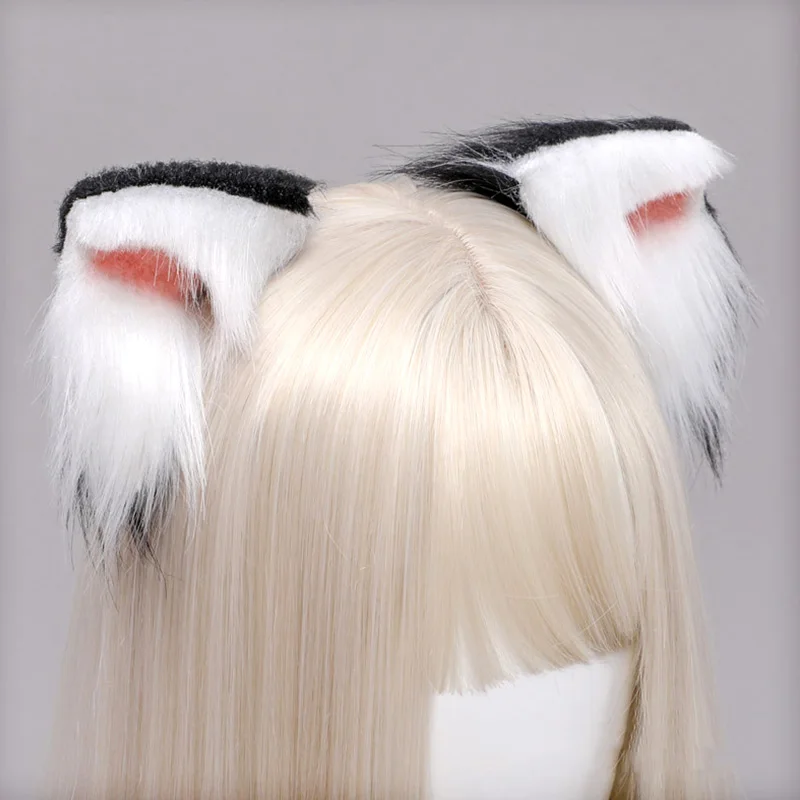 Милые пушистые заколки для волос с животными лисьими ушками головной убор
