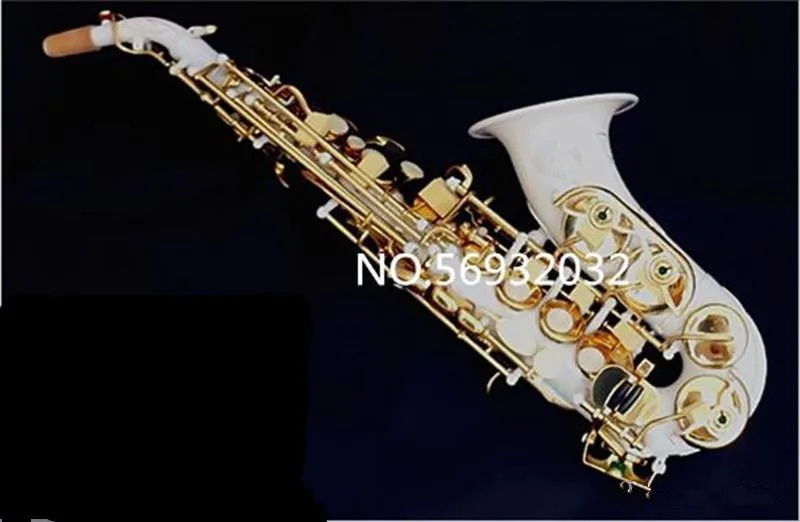 Новый изогнутый саксофон Bb музыкальный инструмент сопрано Sax белая краска