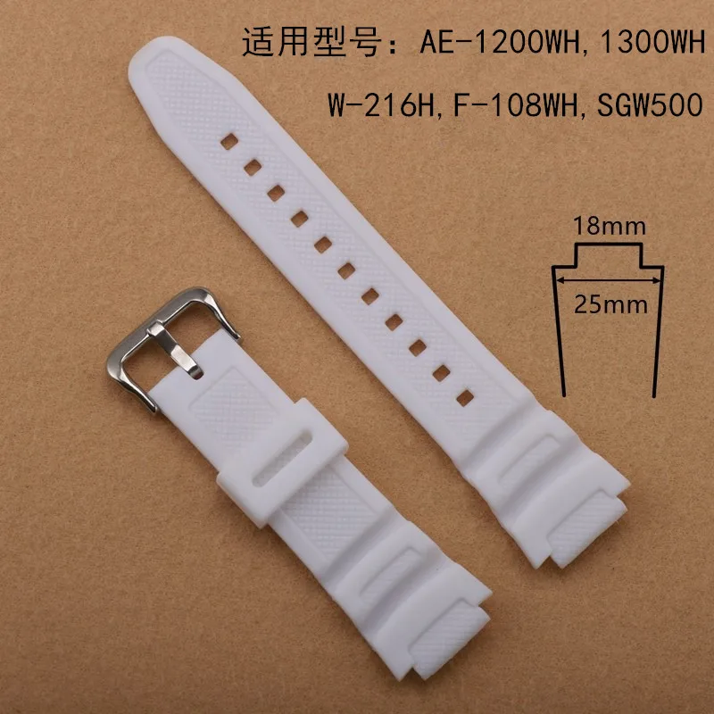 18MM Silicone Strap Men For Casio Watch Strap AE-1000w AQ-S810W SGW-400H Sports Replacement Watchband Correa for Reloj Casioak