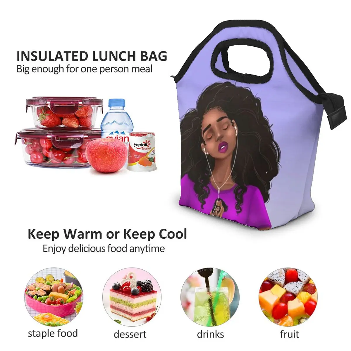 WHEREISART 3D арт Африка Девушки Печать Женская термоизолированная сумка для обеда